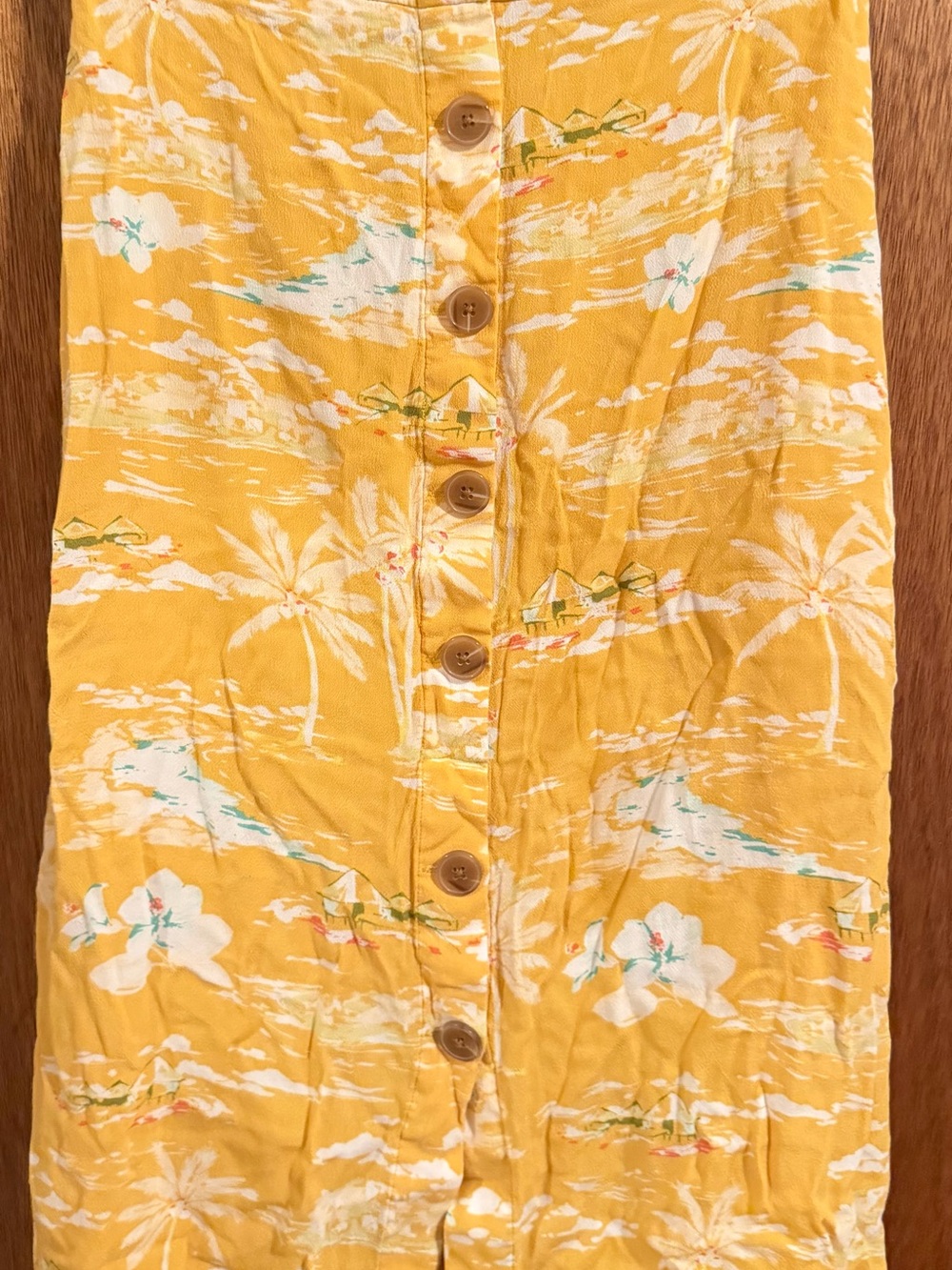 LC Lauren Conrad Mustard Yellow Floral Midi Skirt